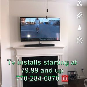 Tv mounting installation light fixtures